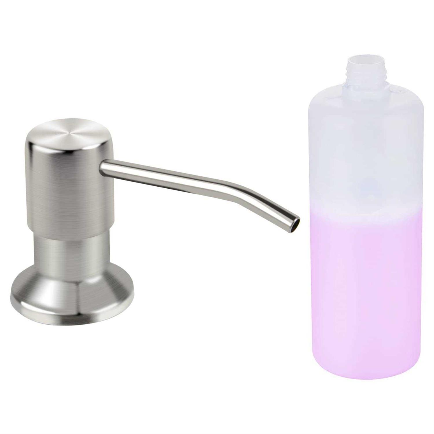 YOFOCOO Soap Dispenser for Kitchen Sink Brushed Nickel Built in Sink Soap Dispenser