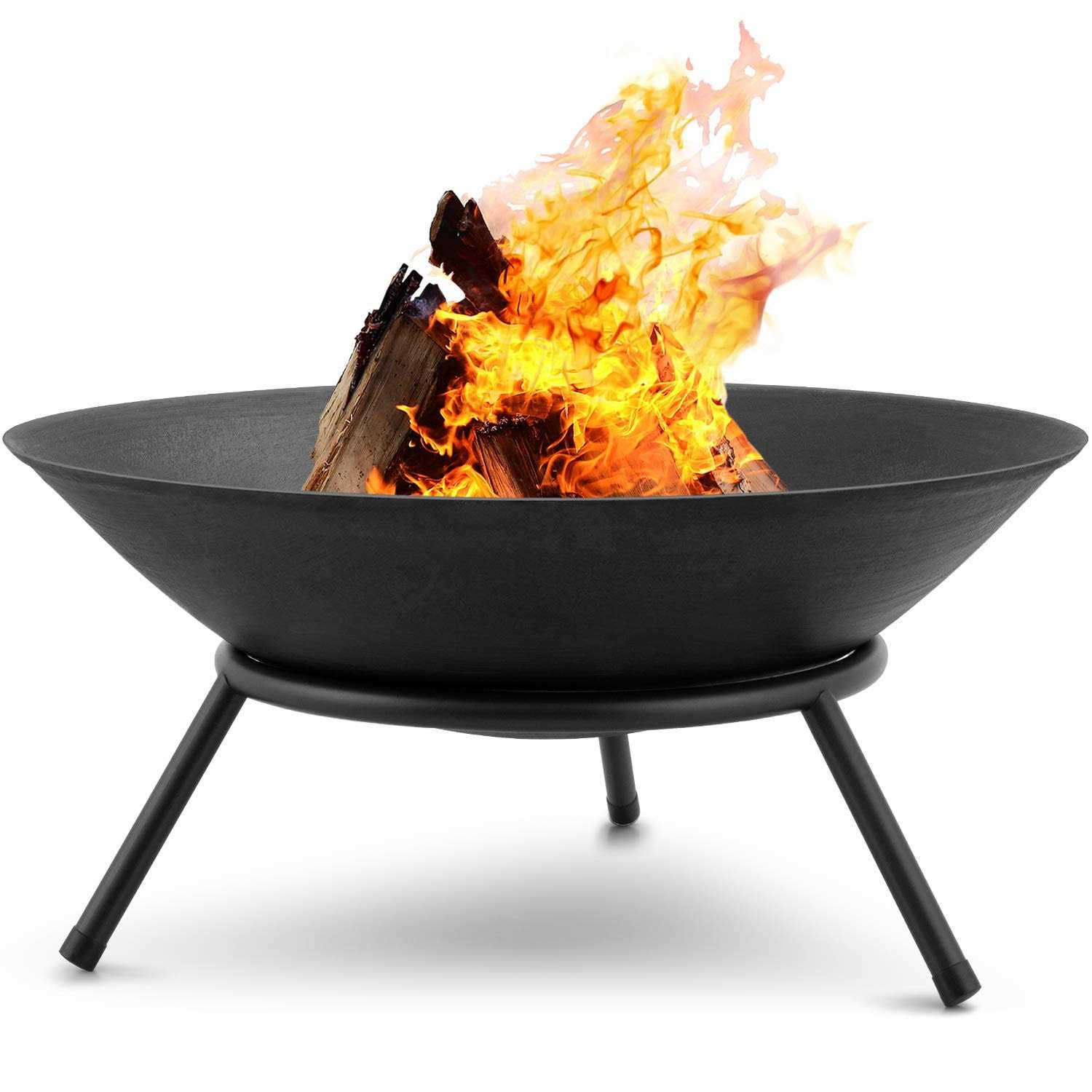 AMAGABELI GARDEN & HOME Amagabeli Fire Pit Outdoor Wood Burning 22.6in Firepit Firebowl Fireplace Heater Log Charcoal Burner Extra Deep Large Round Camping Outside Patio