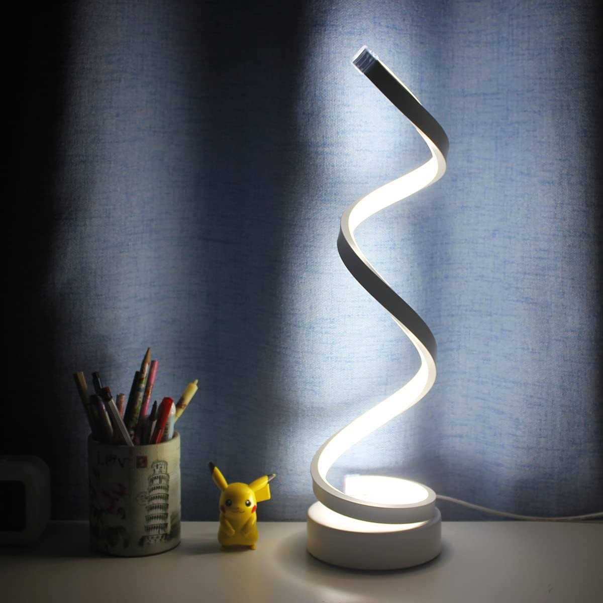 BESKETIE Modern Spiral LED Table Lamp Dimmable Table Lamps