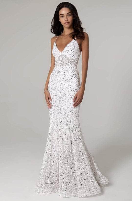 V-Neck Trumpet Prom Dress 60080