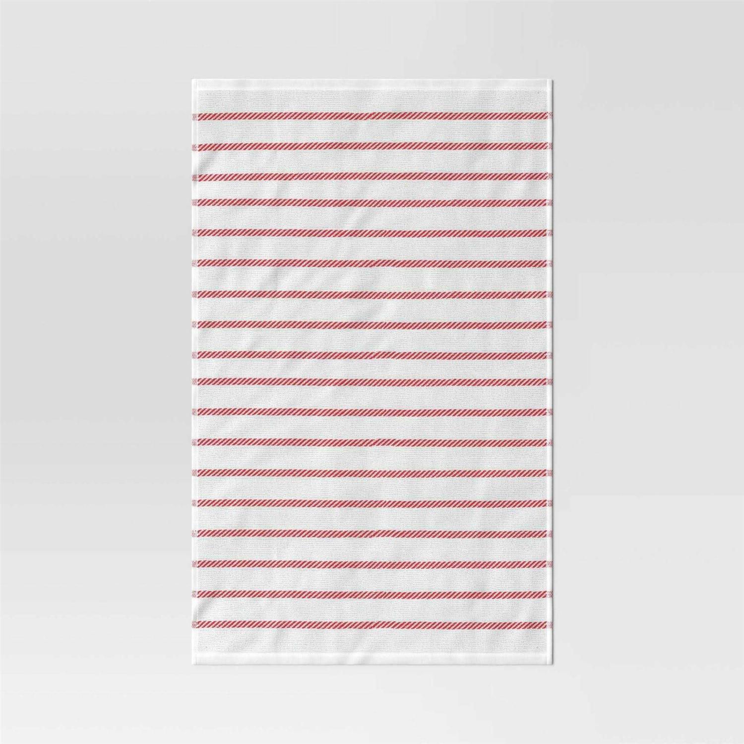 Wondershop Christmas Striped Kitchen Towel Red