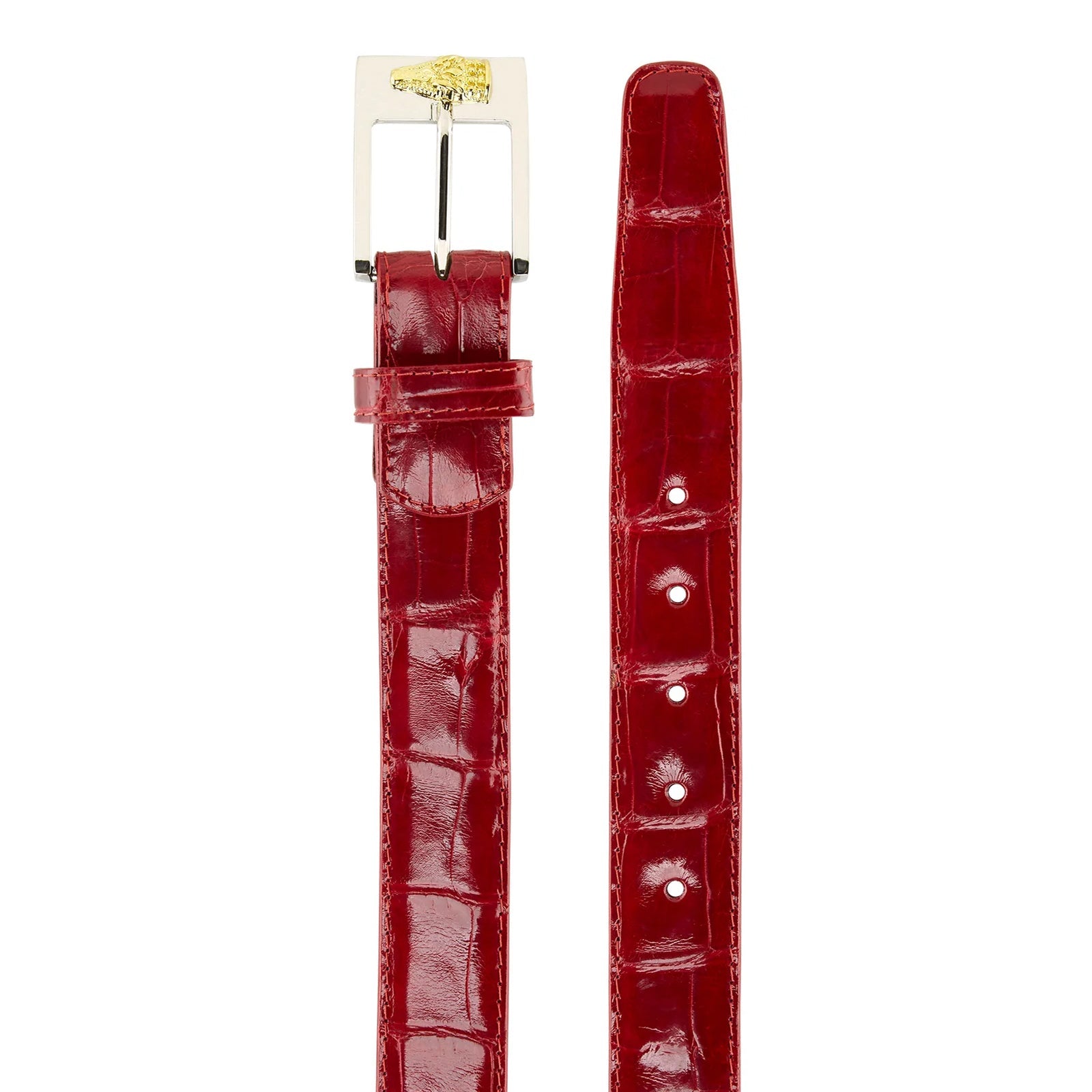 Men’s Belvedere Alligator Belt Alligator Dress Belt in Red