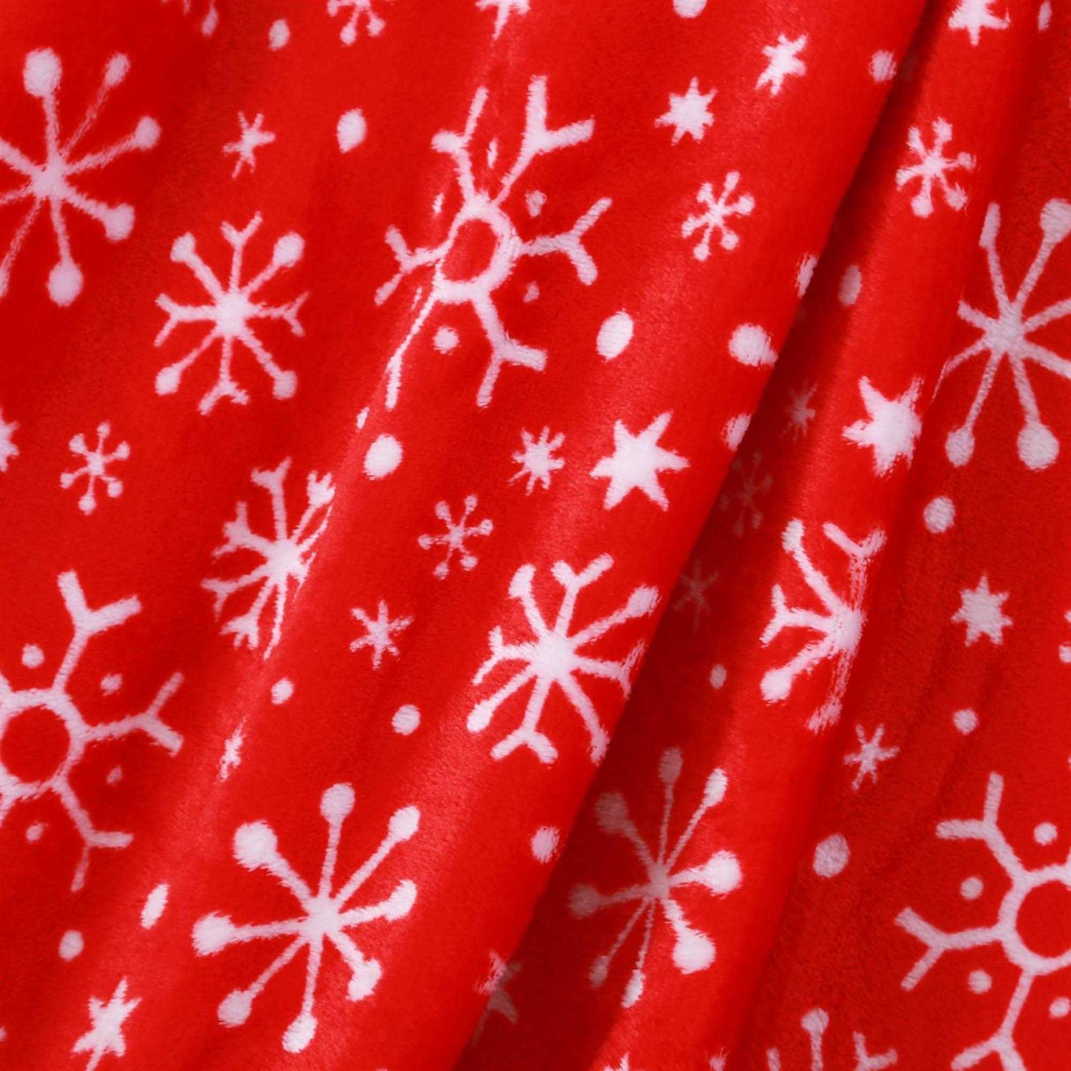Wondershop Snowflake Plush Christmas Throw Blanket Red/White