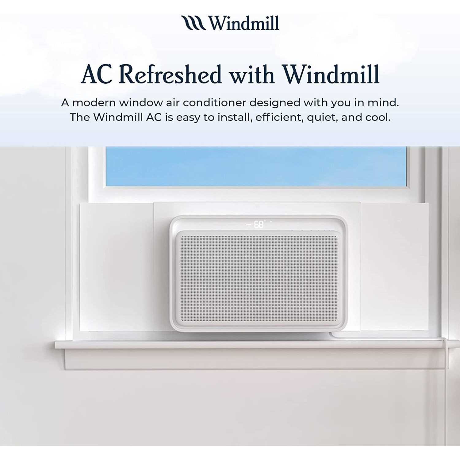 Windmill W1W12 6,000 BTU 115 Volts Quiet/ECO/Smart Window Air Conditioner with Wi-Fi/App Remote and Easy Install No Pre-Assembly