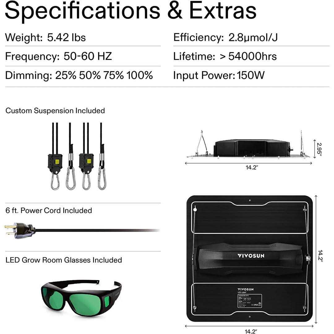 VIVOSUN VS1500 LED Grow Light Full Spectrum Dimmable with Samsung LM301 Diodes