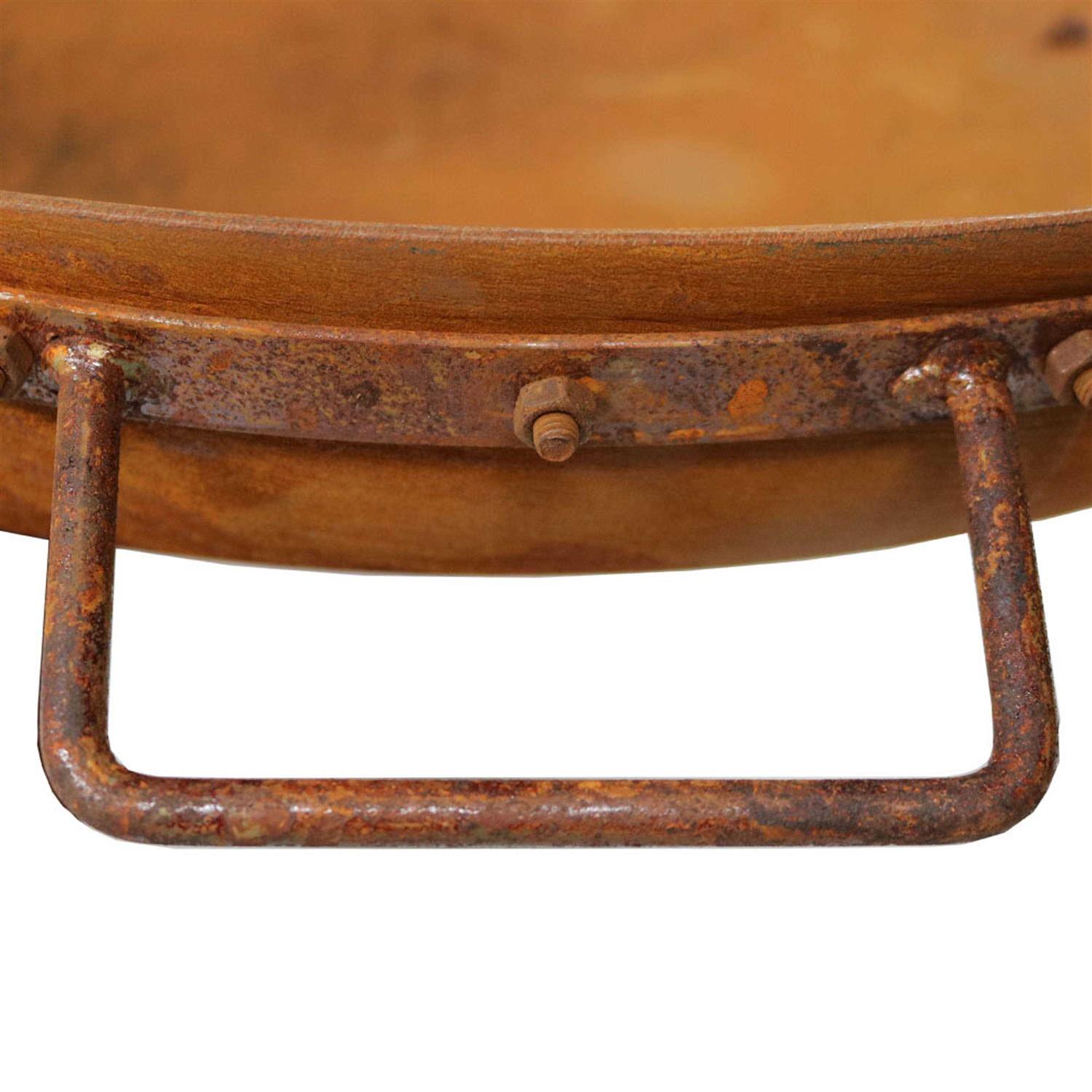 Sunnydaze Rustic Cast Iron Fire Pit Bowl with Handles