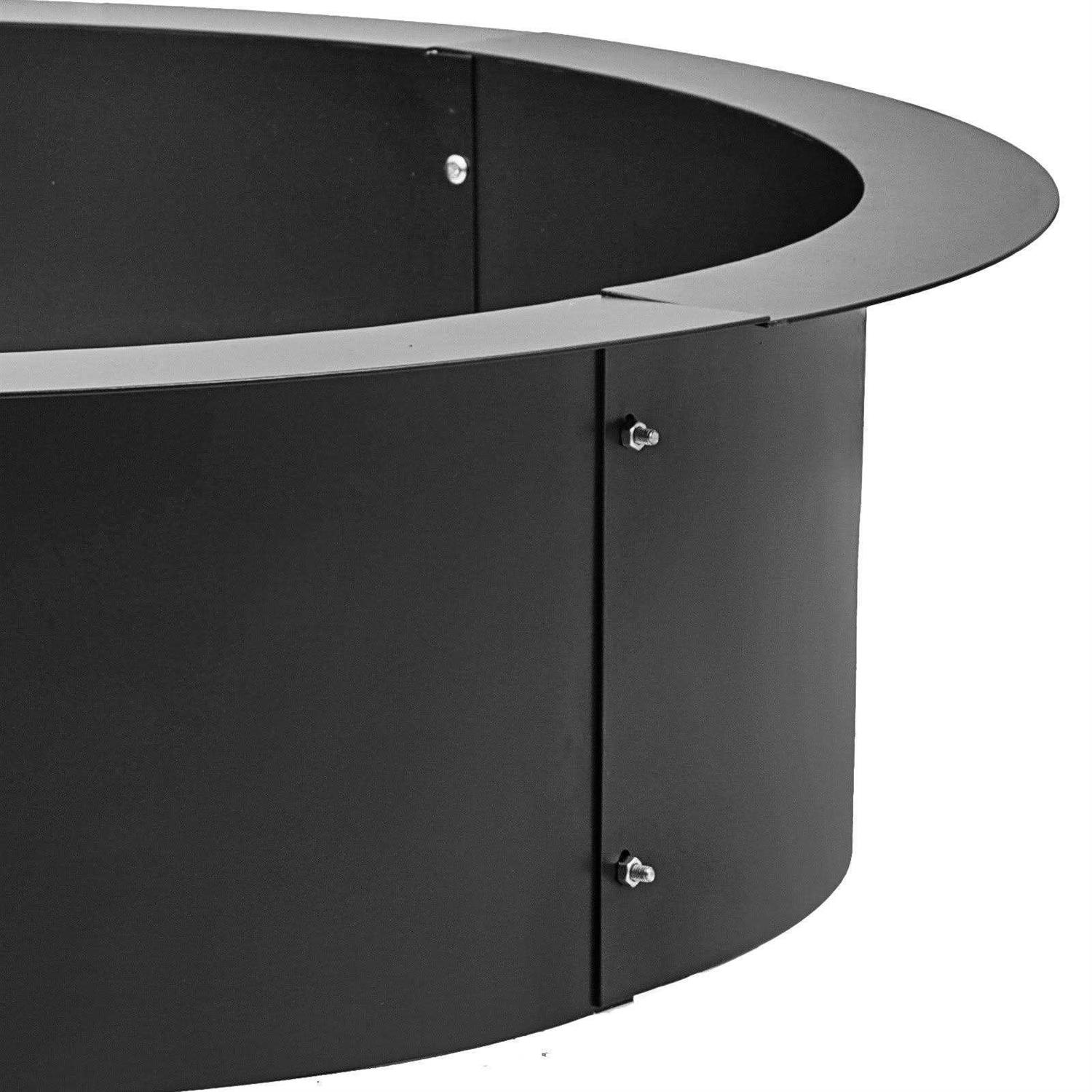 VEVOR Fire Pit Ring 45-Inch Outer/39-Inch Inner Diameter 3.0mm Thick Heavy Duty Solid Steel Fire Pit Liner DIY Campfire Ring Above or In-Ground SKHP45X39X10YC001V0