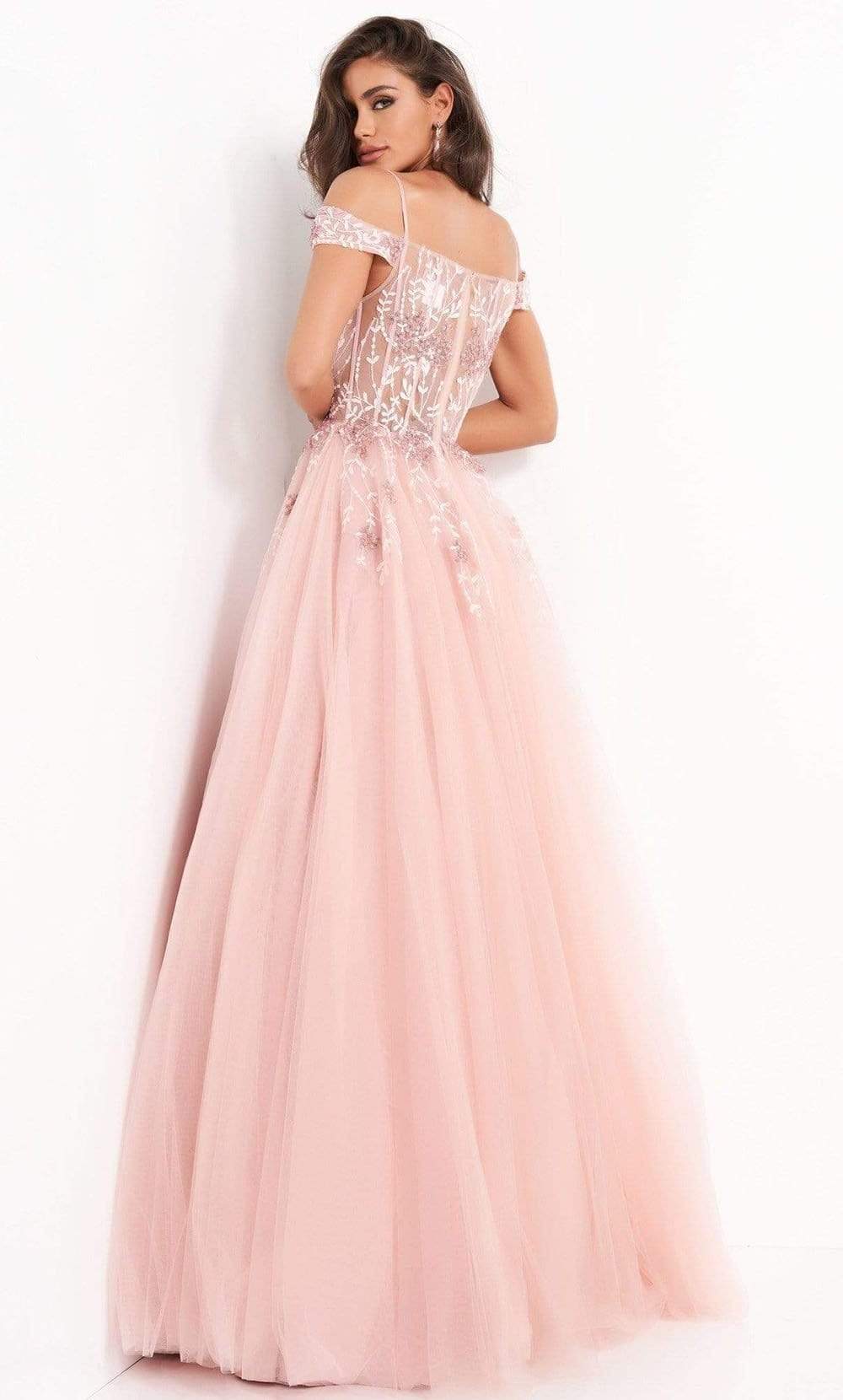 02022 Floral Ornate Corset Tulle Dress