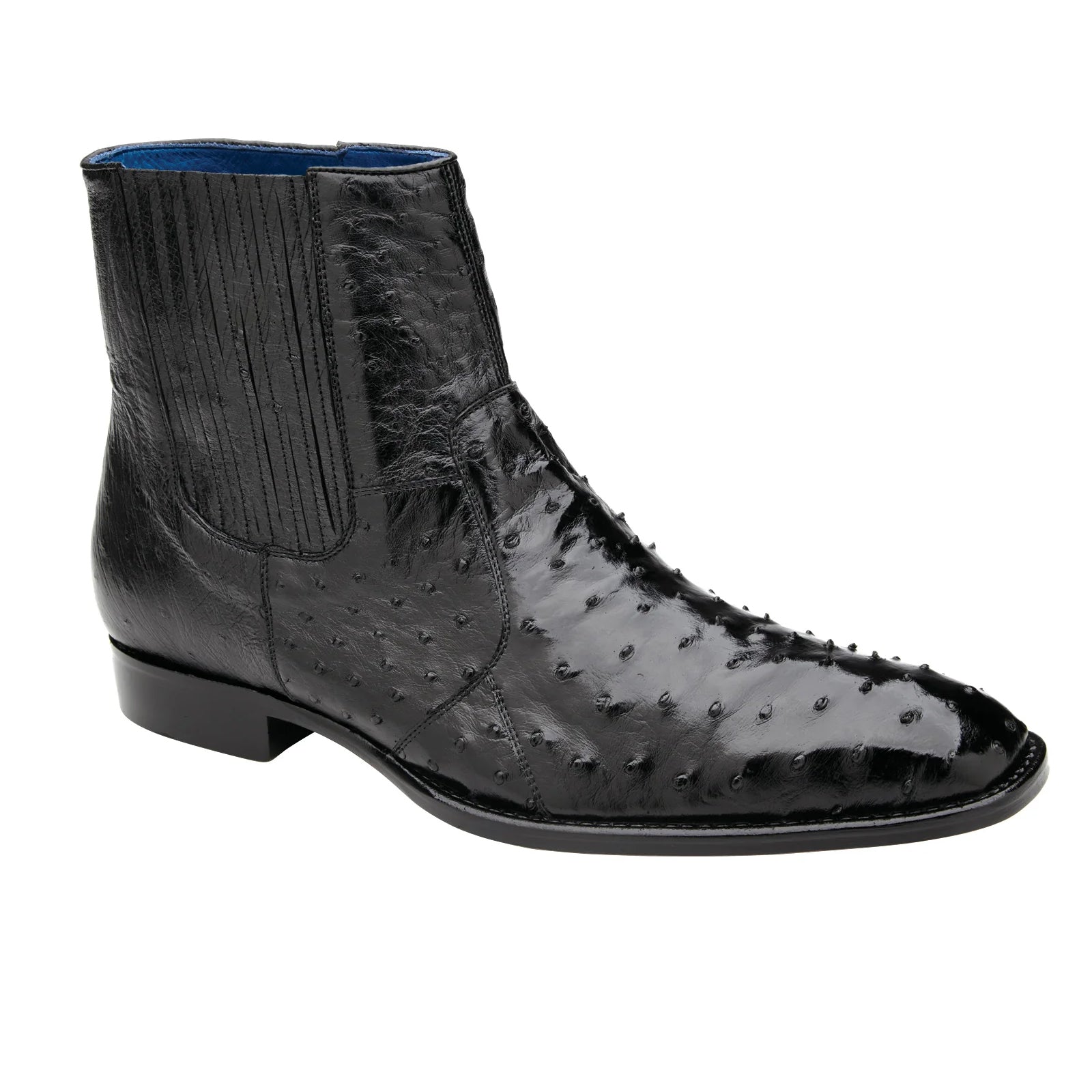 Men’s Belvedere Roger Ostrich Quill Dress Boot in Black