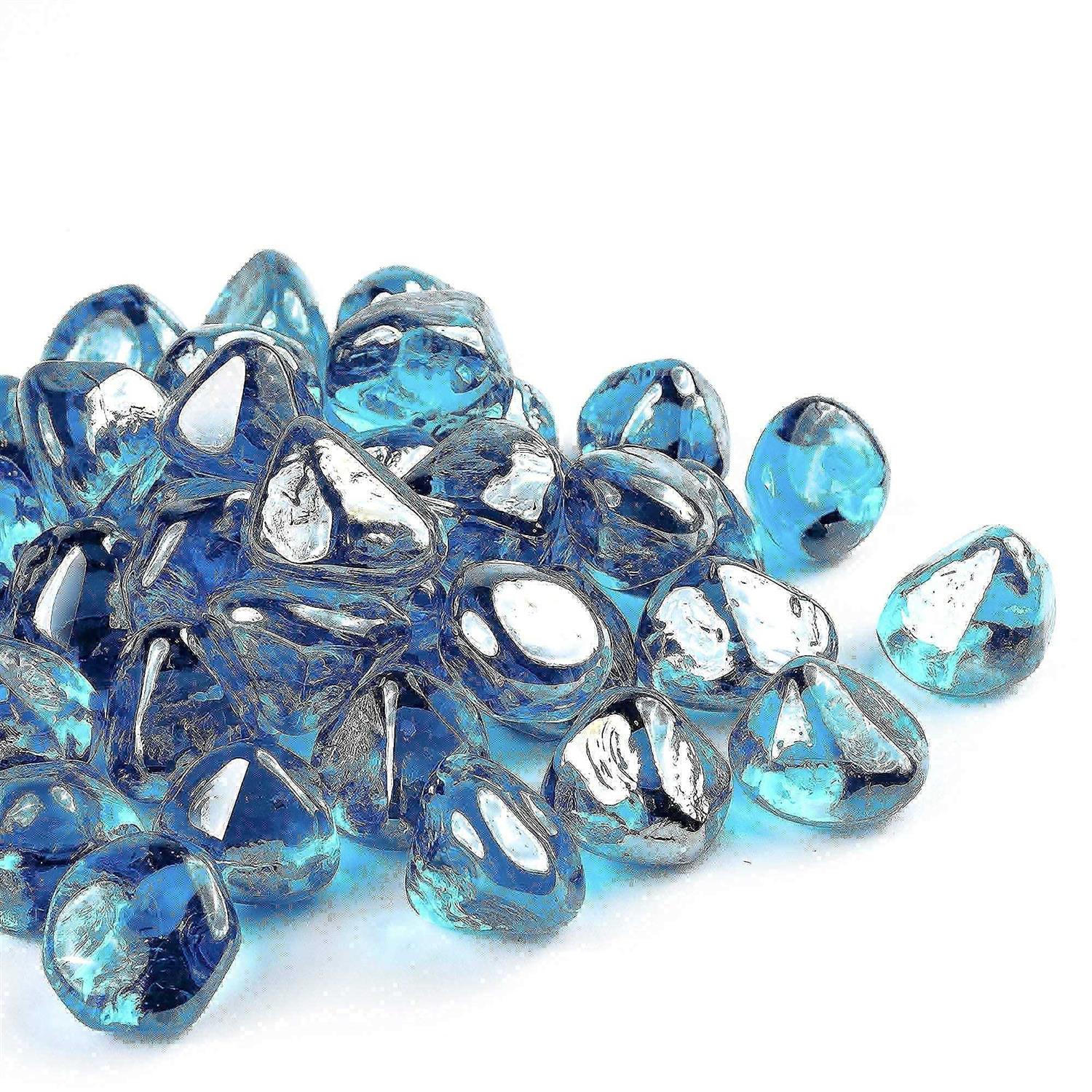 Chilli Cosmos Fire Glass Diamond 1 Inch Fire Pit Glass Rocks for Propane or Gas Fire Pit