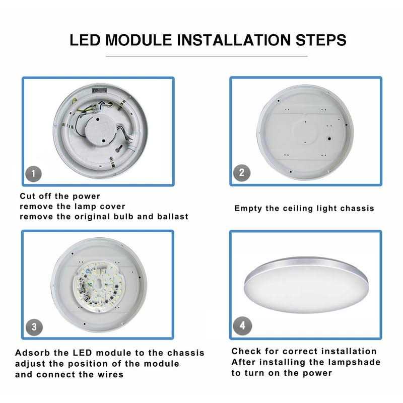Yun Cai Ceiling Fan Light Kit 3.9 18W AC120V Light 1800lm Ceiling Flush Light Retrofit Kit