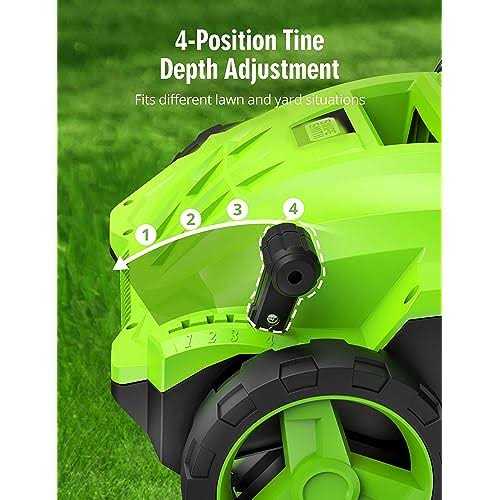 SWIPESMITH 13-Inch 12 Amp Electric Dethatcher Scarifier with Foldable Handle