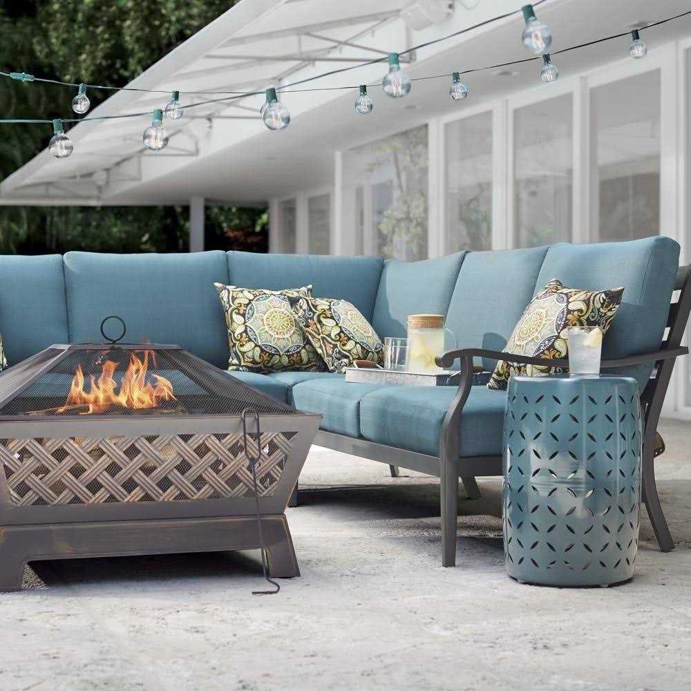 Hampton Bay Tipton 34 in. Steel Deep Bowl Fire Pit in Oil