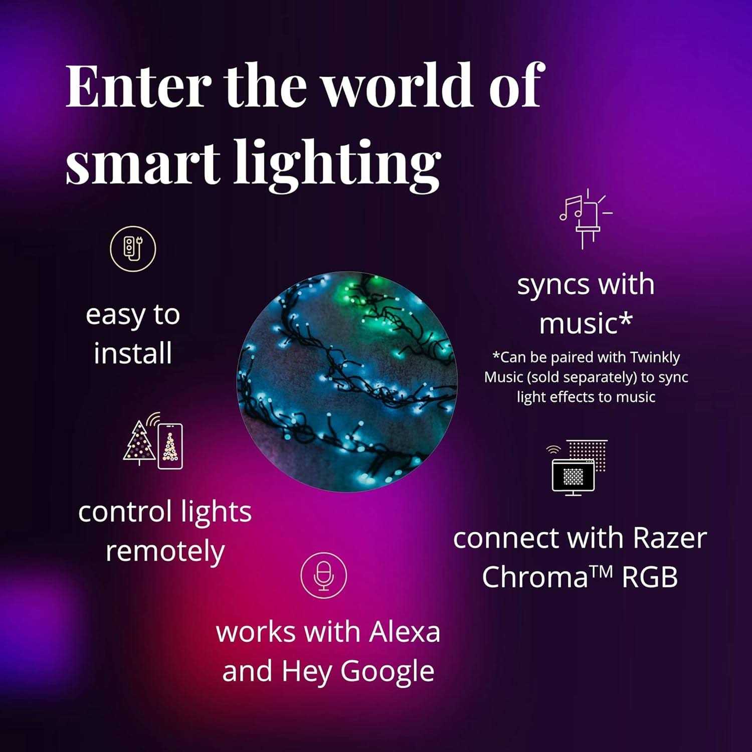 Twinkly Cluster App-Controlled Smart LED Christmas Lights 400 RGB