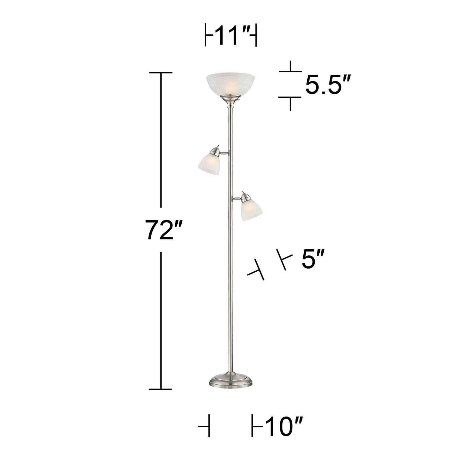 360 Lighting Ellery Brushed Nickel Tree Torchiere 3 Light Floor Lamp