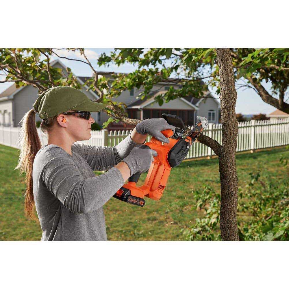 BLACK+DECKER 6 in. 20-Volt Maximum Lithium-Ion Pruning Electric Battery Chainsaw with 1.5Ah Battery and Charger