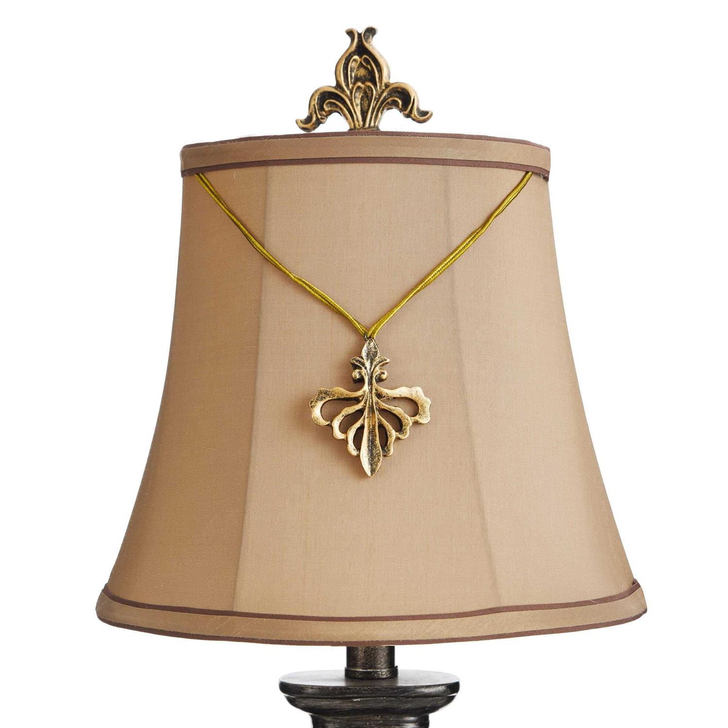 StyleCraft Maximus Mini Accent Table Lamp with Fleur De Lis Pendant
