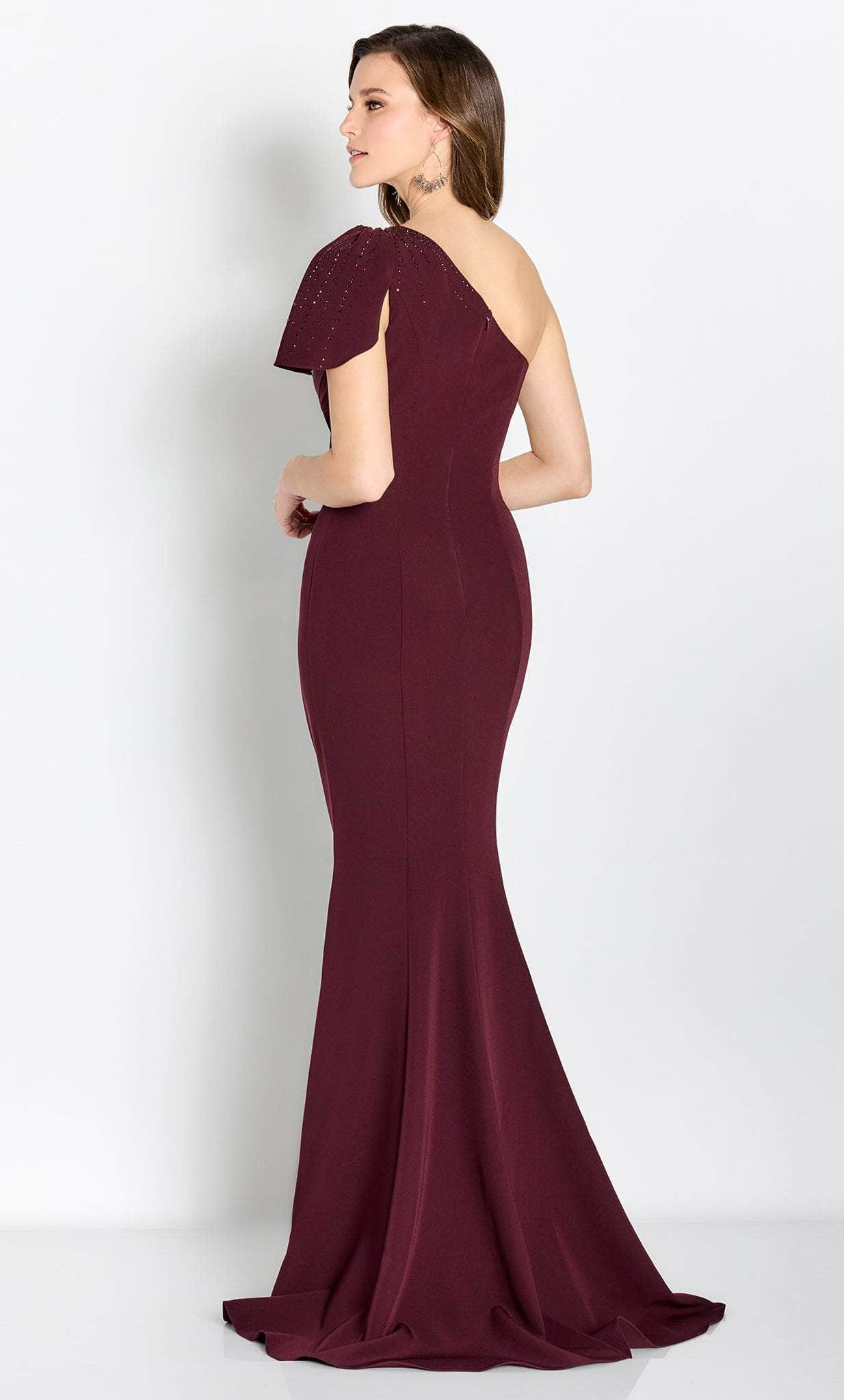 Draped Asymmetric Evening Gown