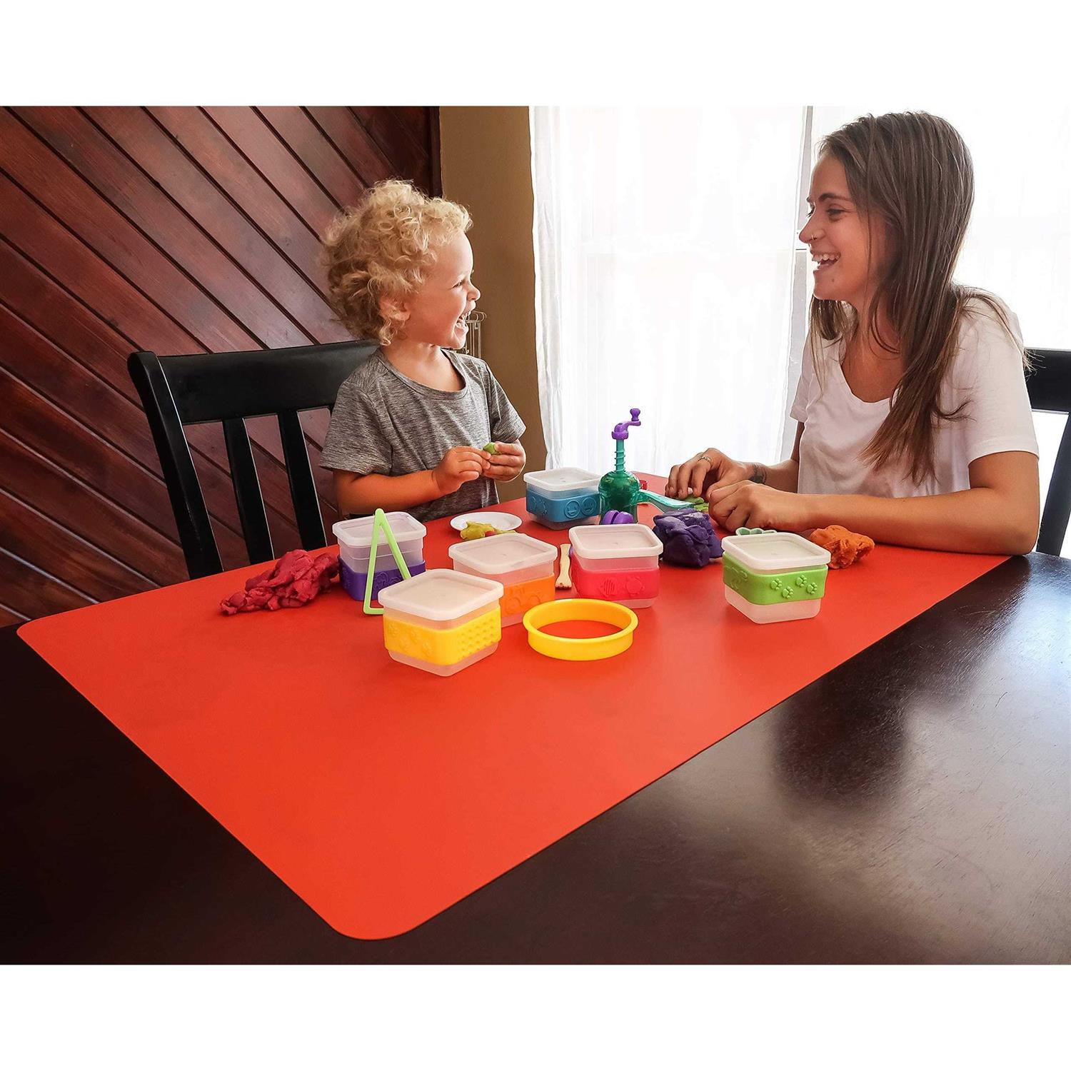 MonsterMat 36×24 Inch Extra Large Silicone Table Protector Craft Mat for Painting, Clay, Projects, Arts and Crafts and More. Easy Clean Up and Rolls