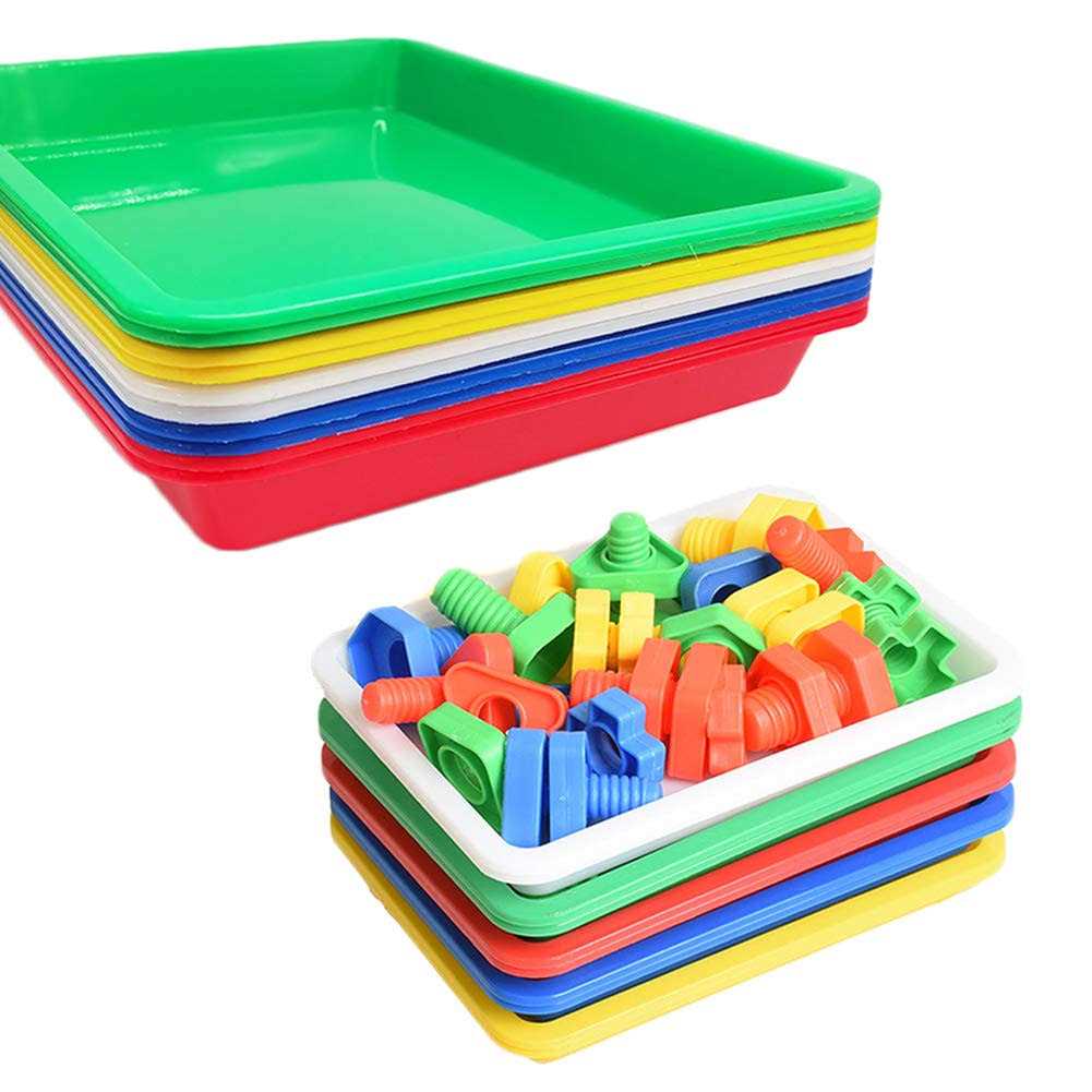 10 Pcs Plastic Art Trays Multicolor Activity Tray Organizer Serving Tray for Crafts DIY Projects Painting Beads Organizing Supply