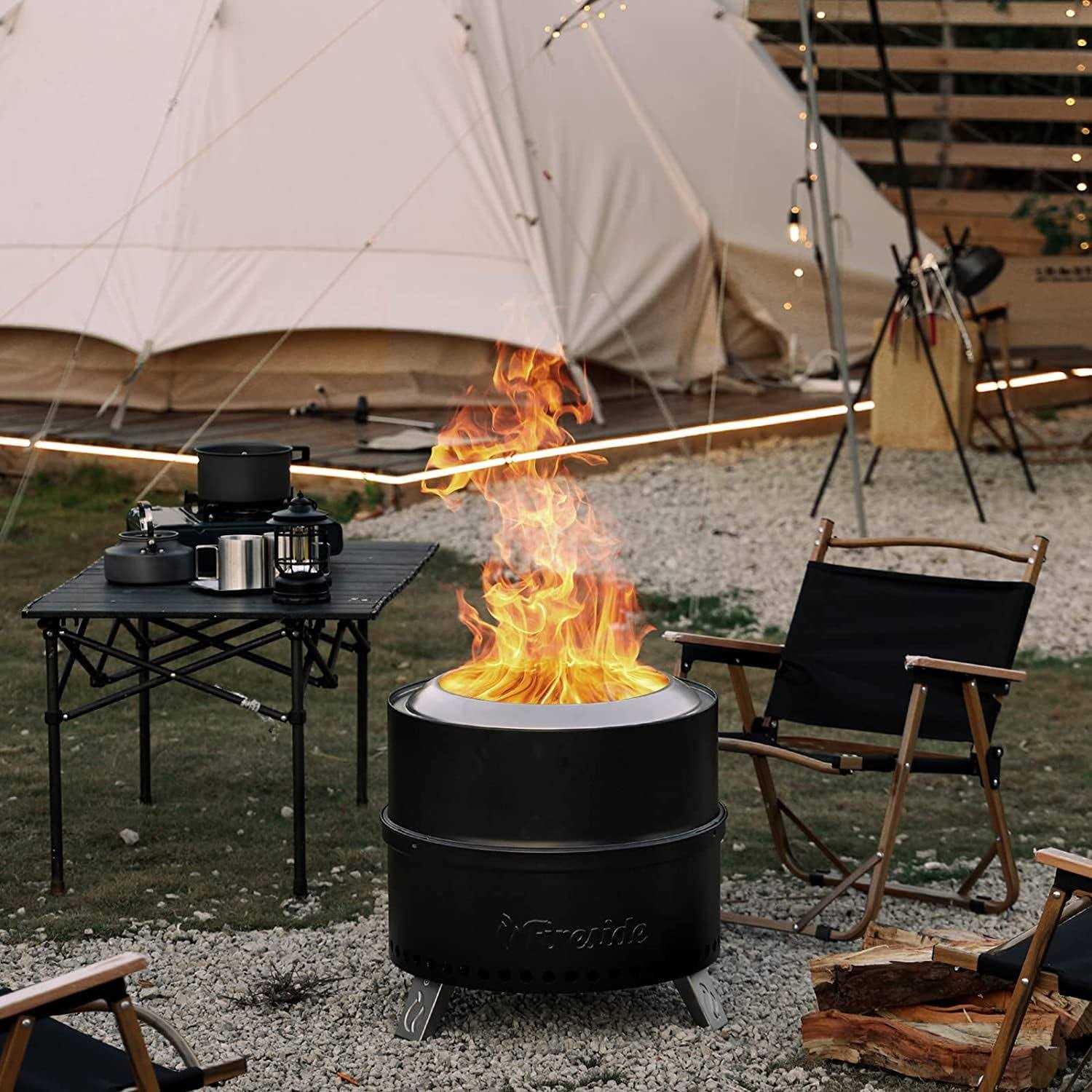 TURBRO 19 in. Smokeless Fire Pit for Outdoor Wood Burning