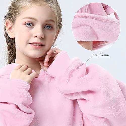 Aemilas Wearable Blanket Hoodie, Oversized Flannel Blanket Sweatshirt with Hood Pocket and Sleeves