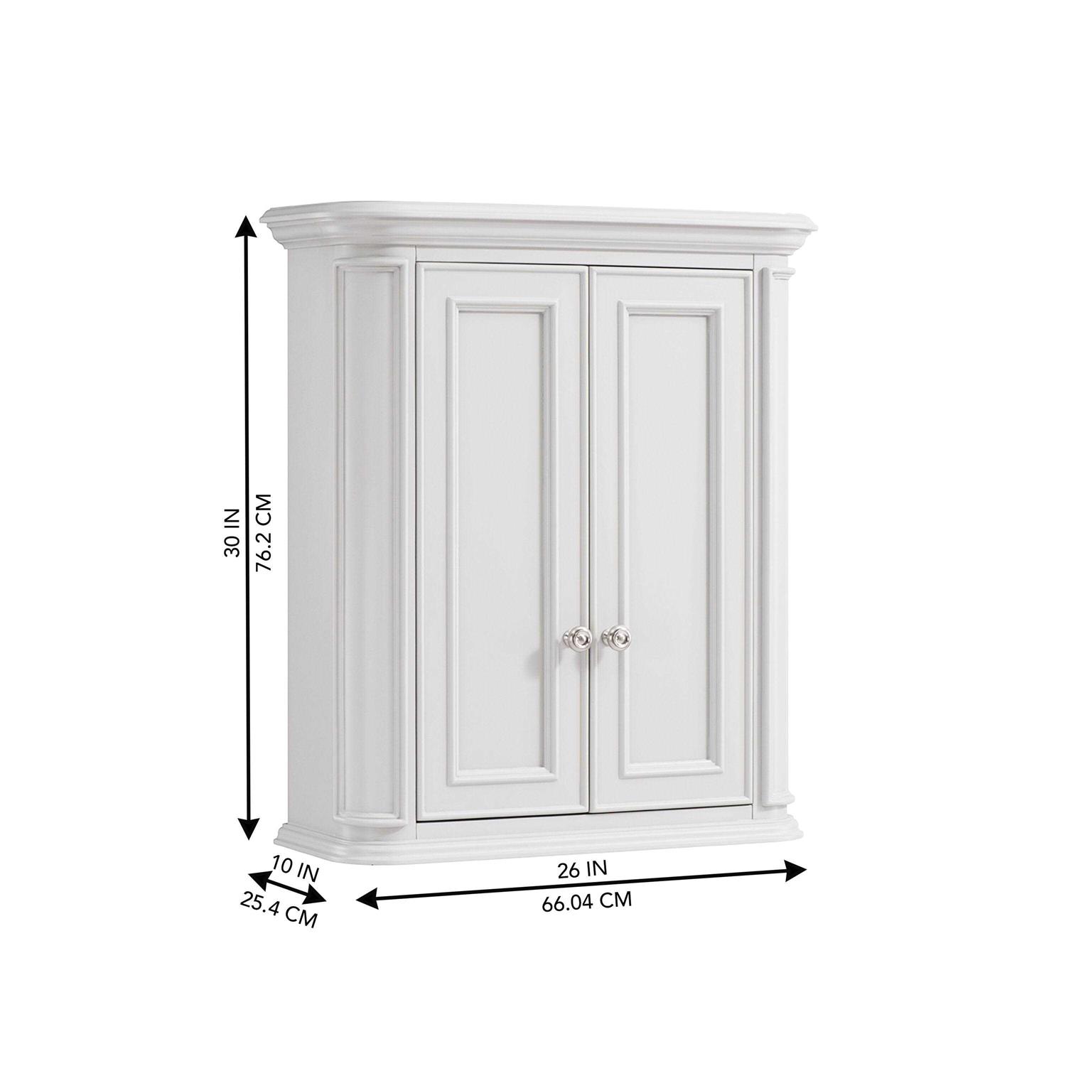 allen + roth Wrightsville 26-in x 30-in x 10-in Swan White Soft Close Bathroom Wall Cabinet 1116WC-26-201
