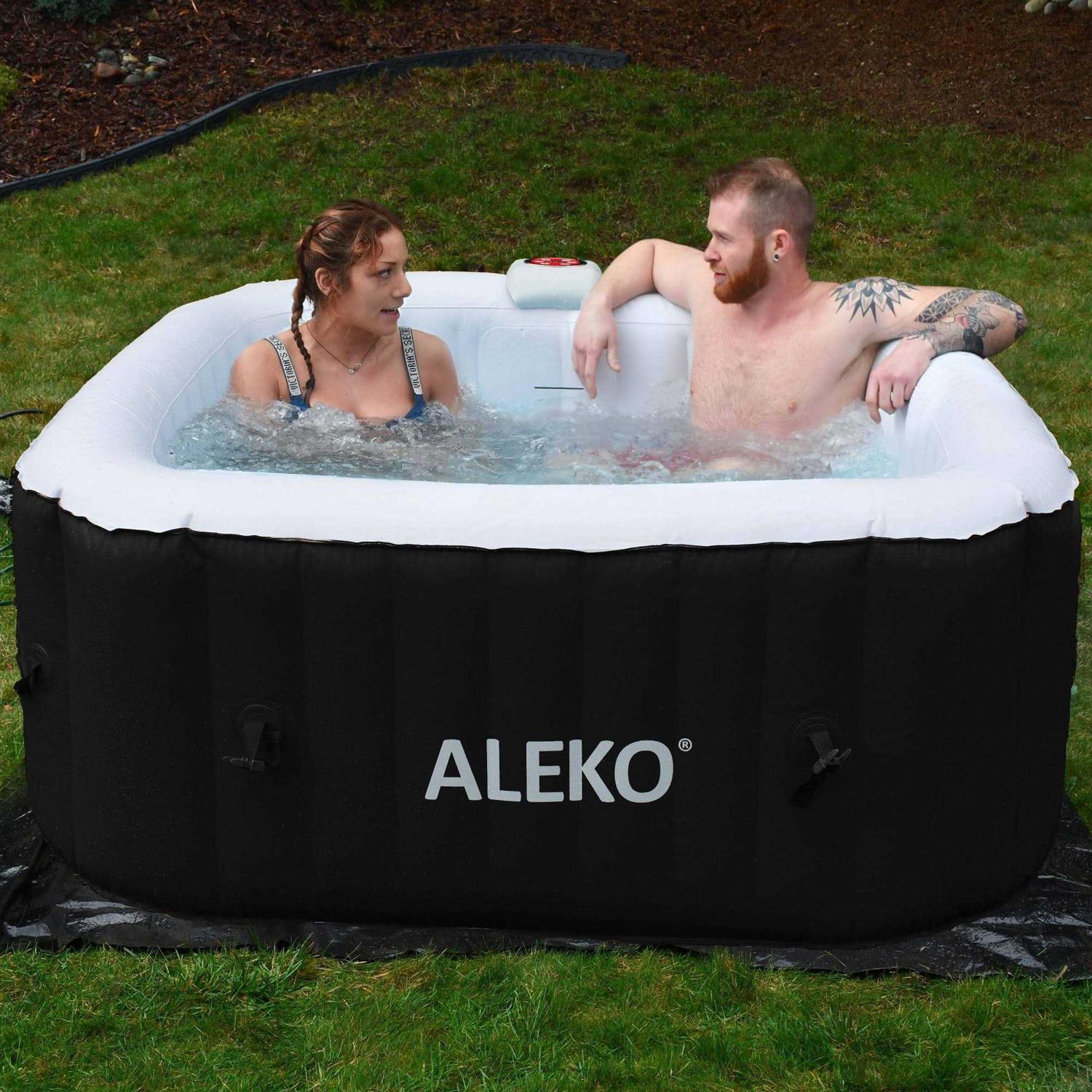 Aleko Square Iatable Hot Tub Spa with Cover