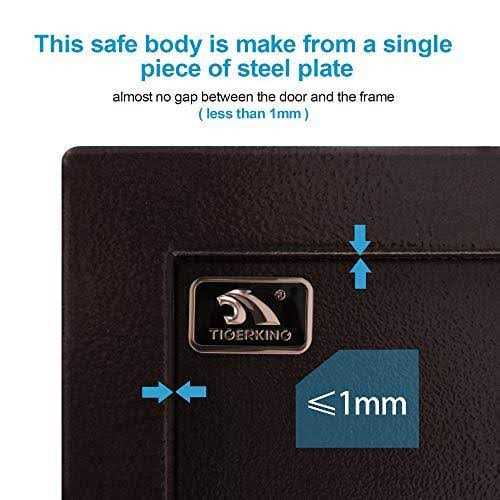 Tigerking Burglary Digital Security Safe Box for Home Office Double Safety Key Lock and Password Safes