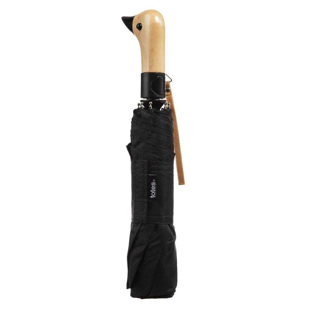 Totes Wooden Duck Handle Auto Open Umbrella