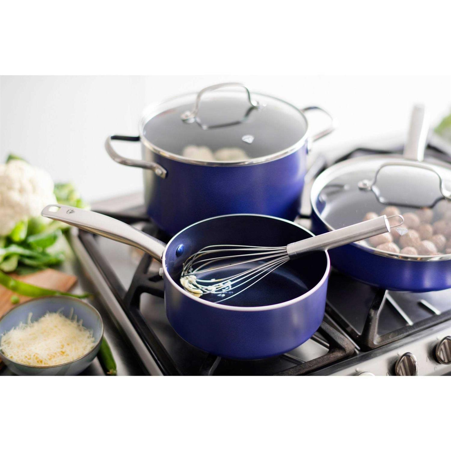 10 Piece Blue Diamond Ceramic Non-Stick Cookware Set