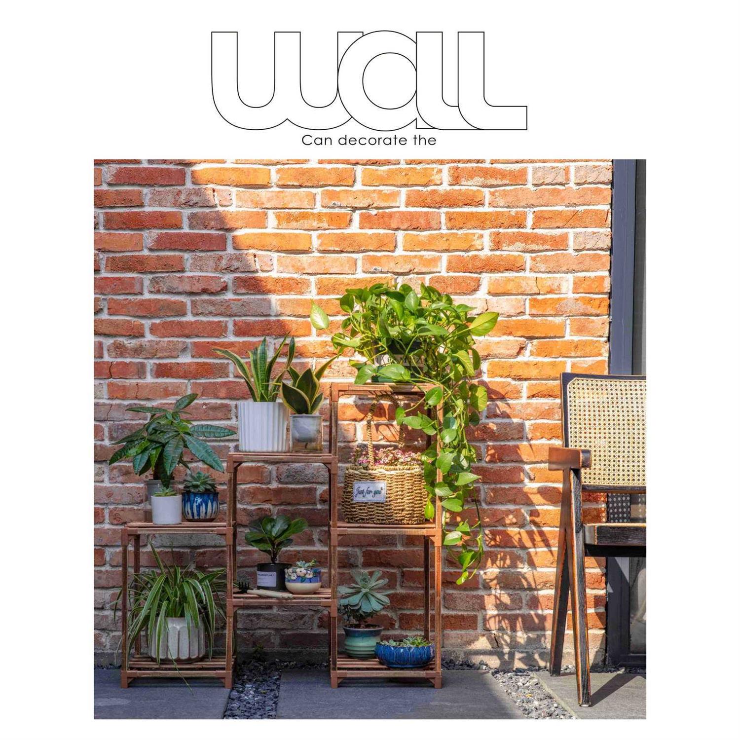 Bamworld Plant Stand Indoor Plant Stands Wood Outdoor Tiered Plant Shelf for Multiple Plants