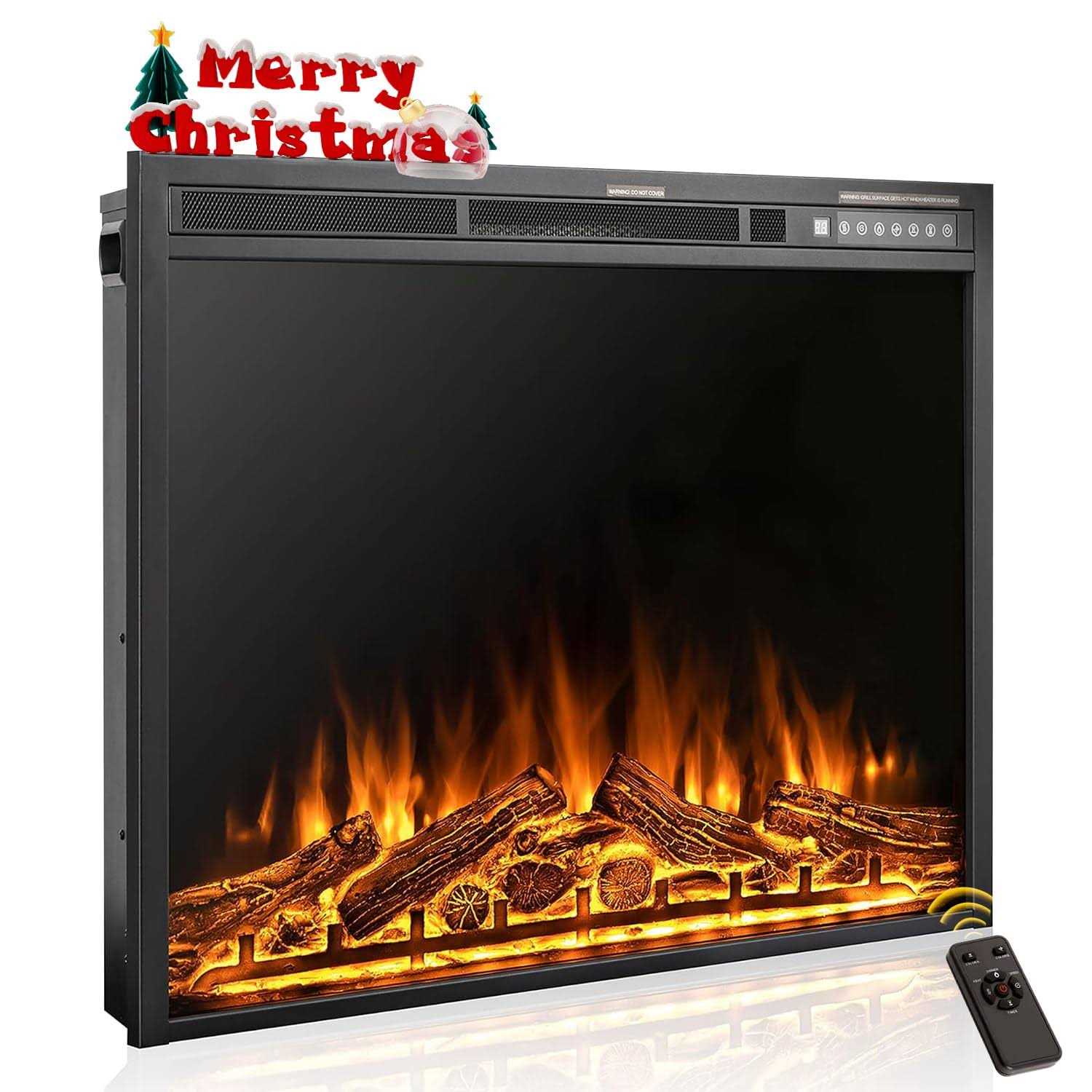 Xbeauty 34 Inch Electric Fireplace Inserts Electric Heater with Remote Control & Timer &3 Colors