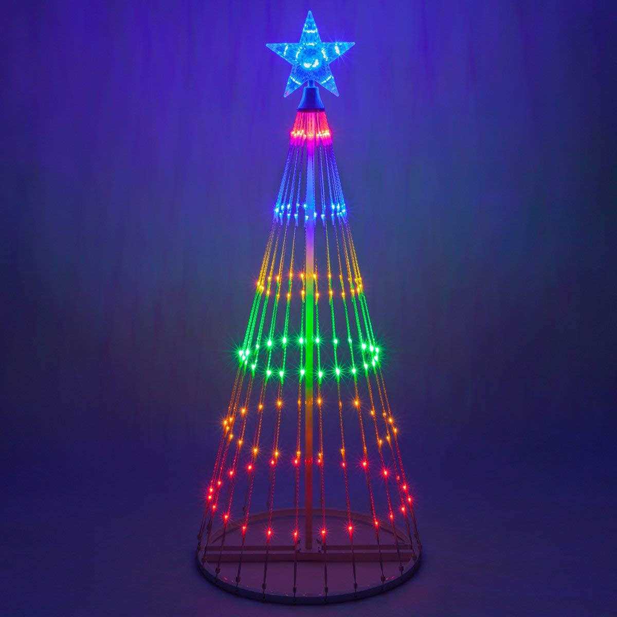 Wintergreen Lighting 14-Function LED Light Show Cone Christmas Tree