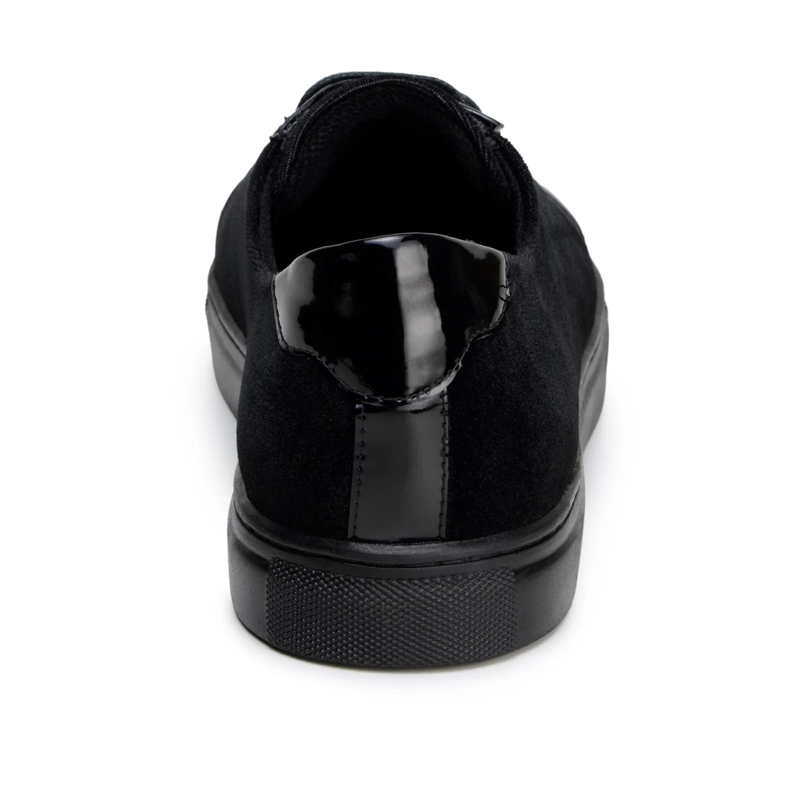 Men’s Belvedere Teo Velvet & Patent Leather Dress Sneaker in Black