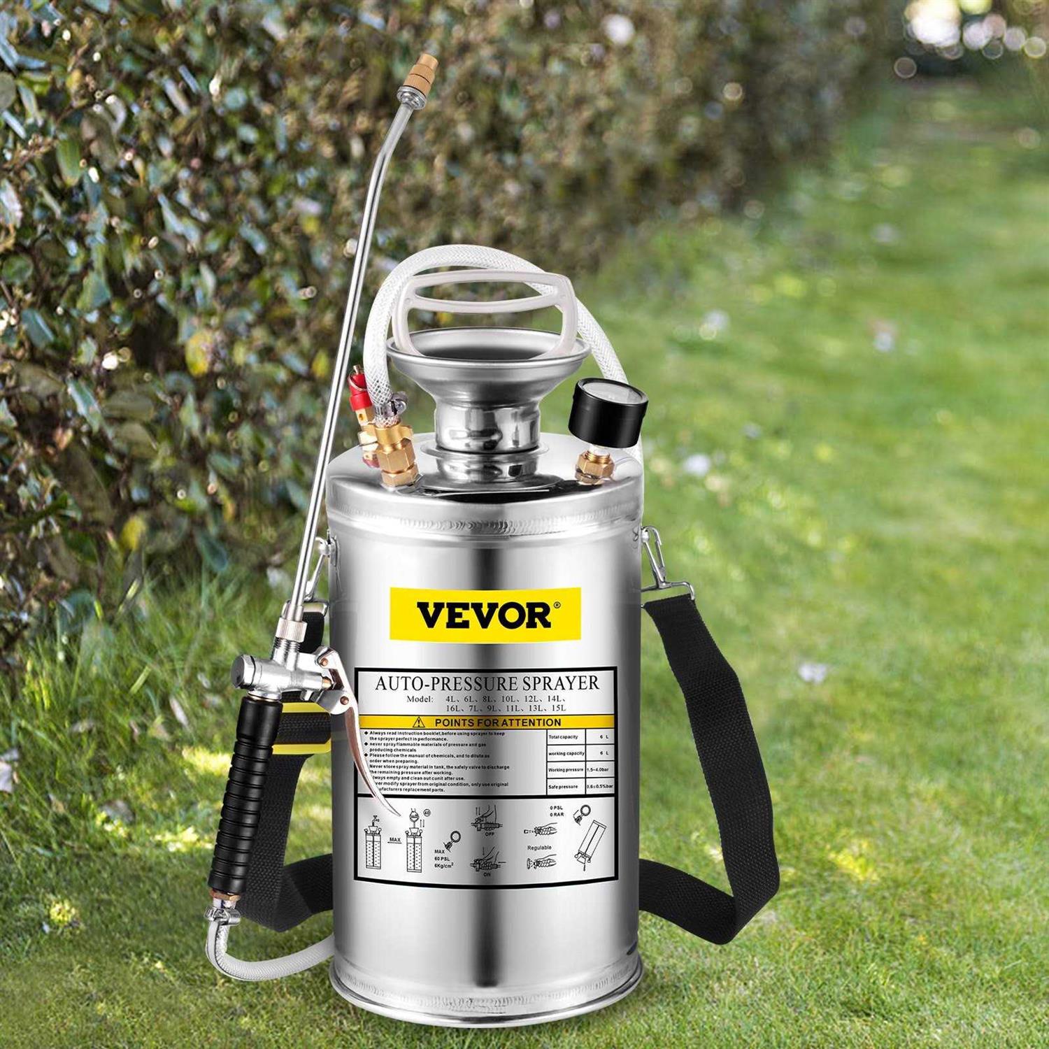VEVOR Stainless Steel Sprayer Set Wand& Handle& 3.3 Reinforced Hose Tank Sprayer