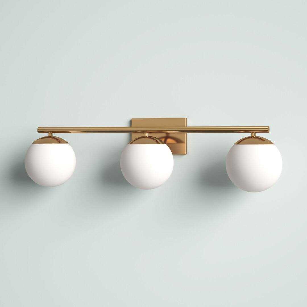 Bradwell 3-Light Dimmable Gold Bath Bar Willa Arlo Interiors