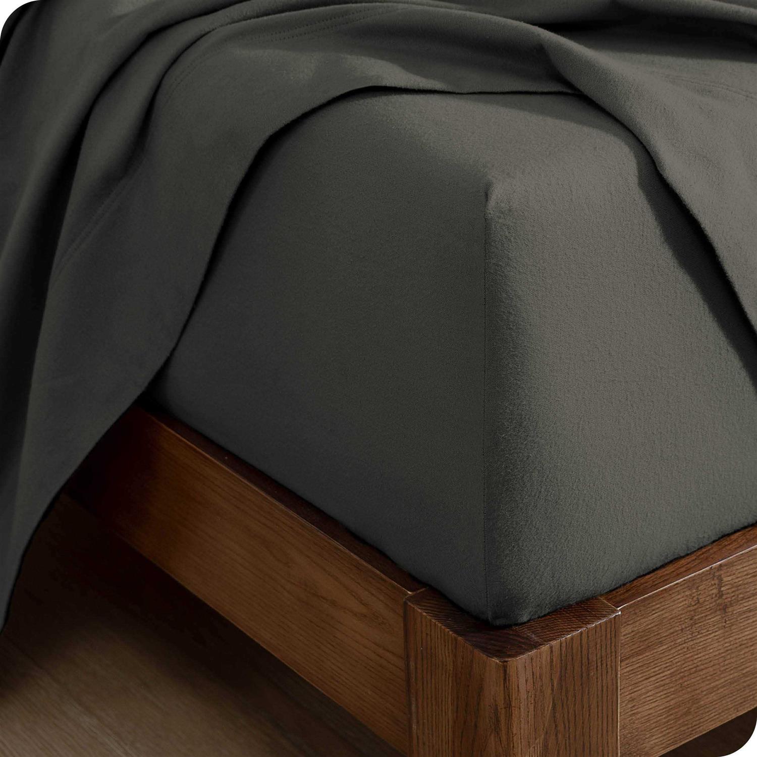 Bare Home 100% Cotton Flannel Fitted Bottom Sheet