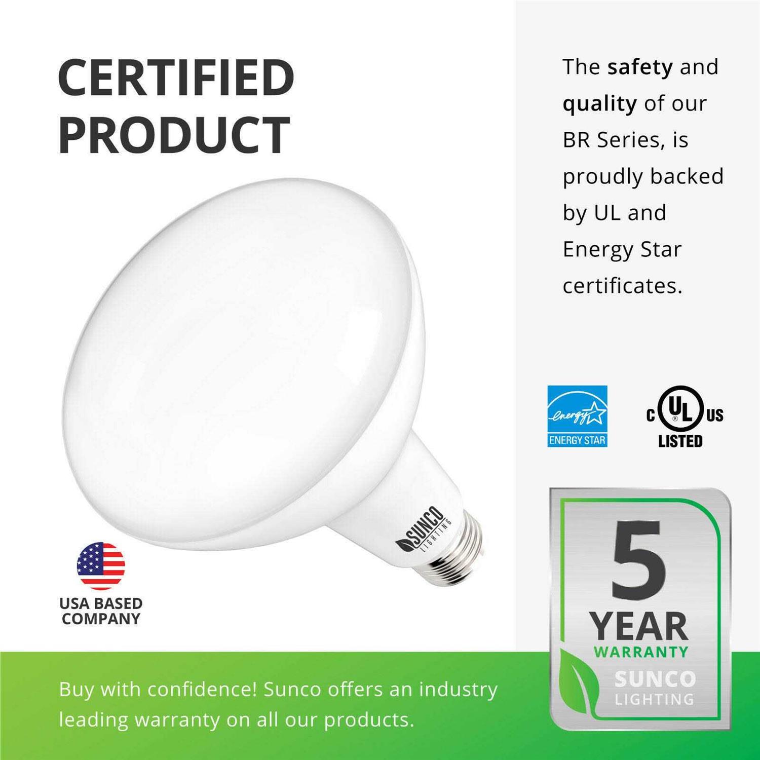 Sunco Lighting BR30 Dimmable Flood LED Light Bulb 11W