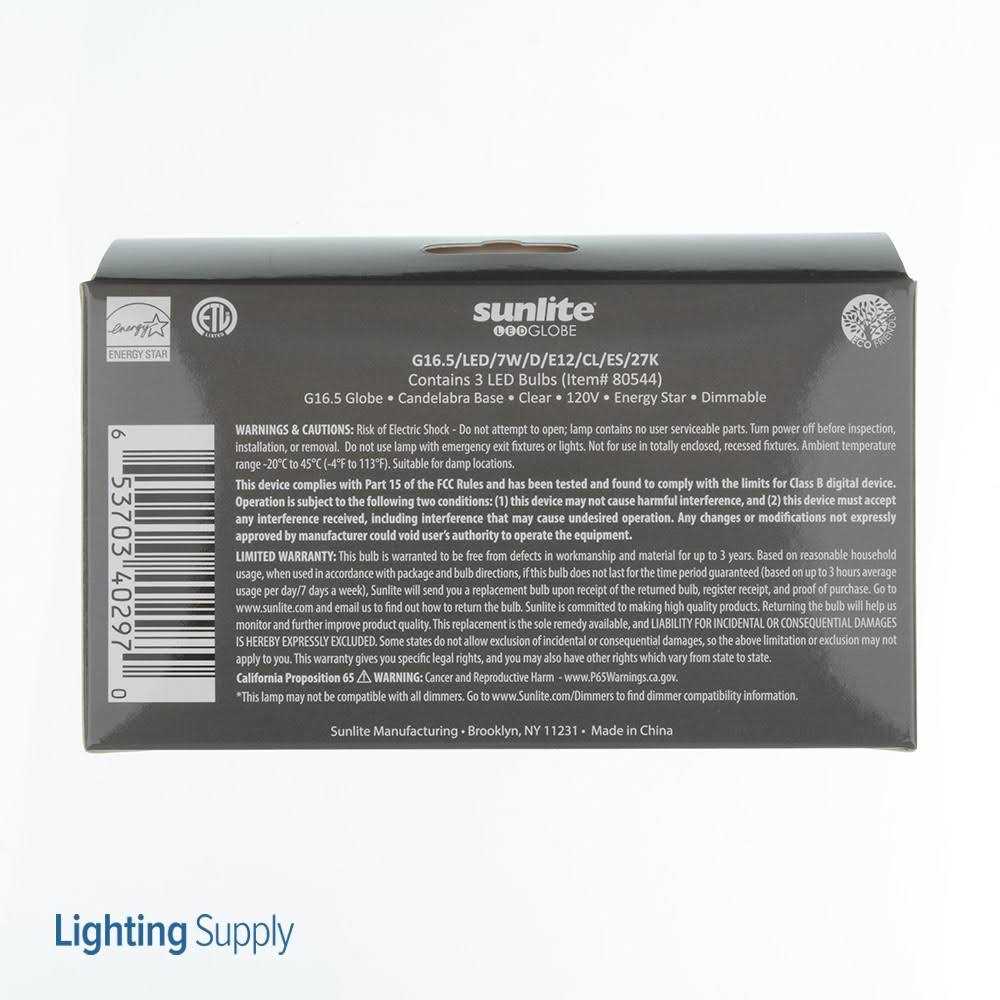 Sunlite LED G16.5 Globe Light Bulb