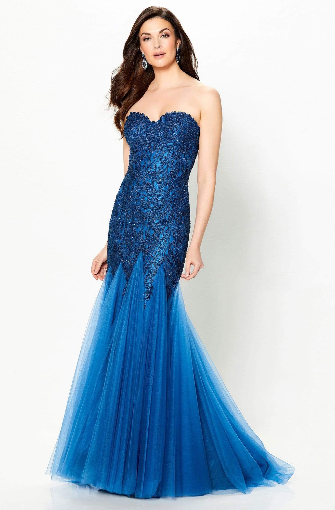 118964 Strapless Tulle Trumpet Gown