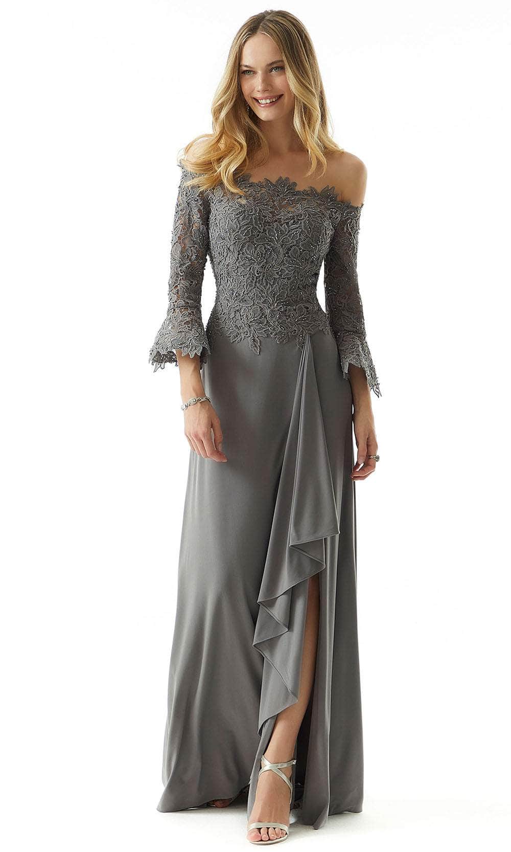 Bell Sleeve Lace Evening Dress
