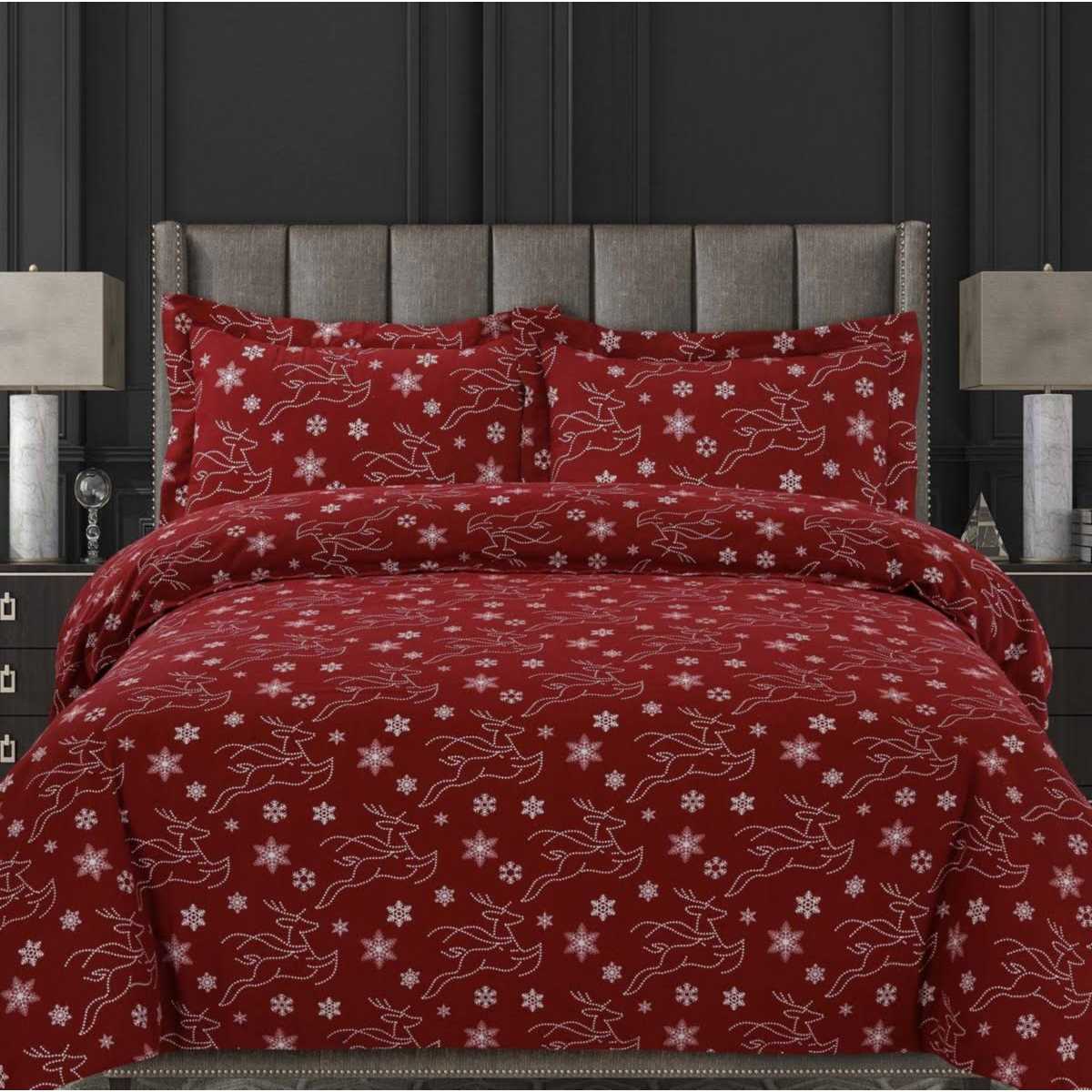 Tribeca Living 170-gsm Cotton Flannel Printed Oversized Duvet Set
