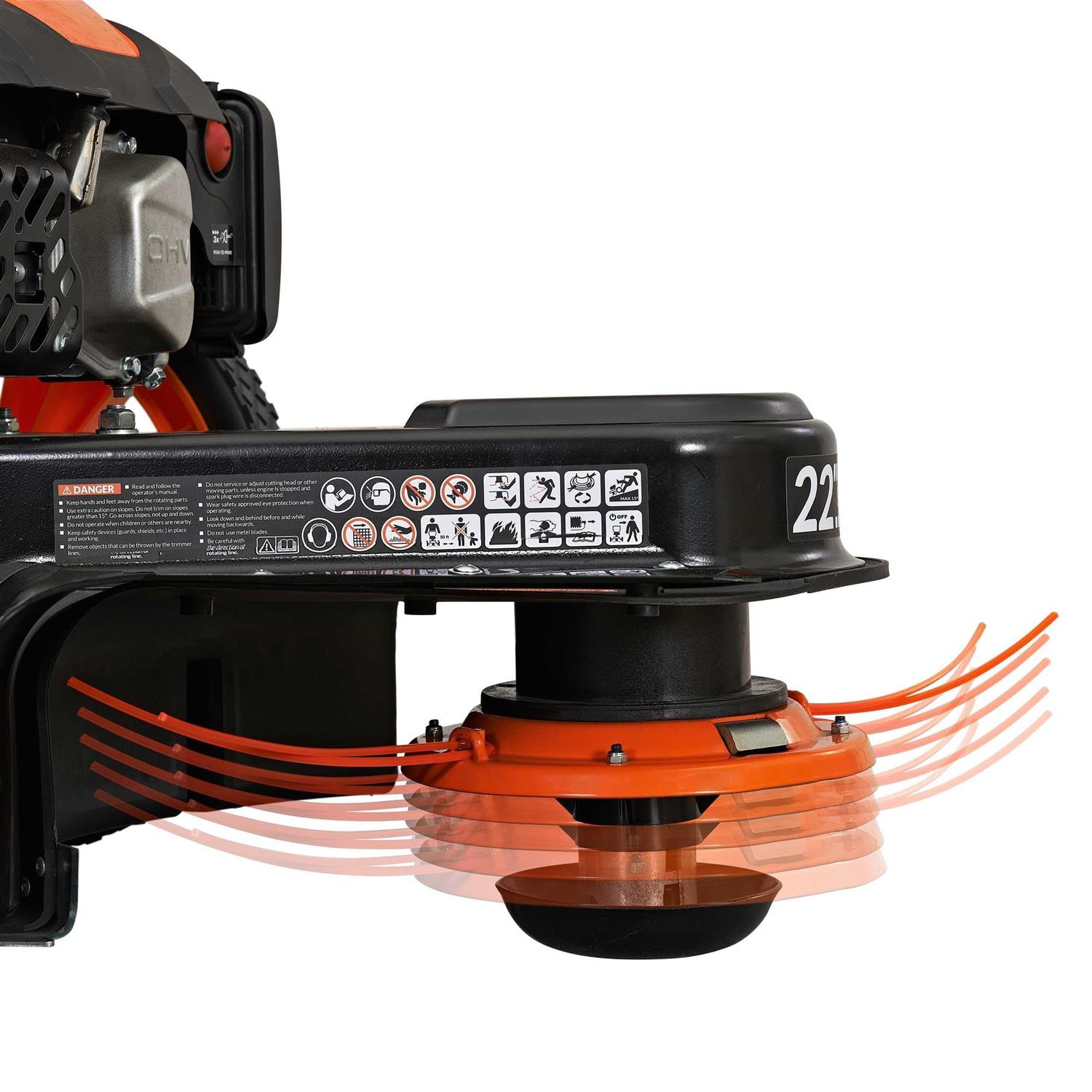 YARDMAX 22 in. 170cc Gas Walk Behind String Trimmer Mower