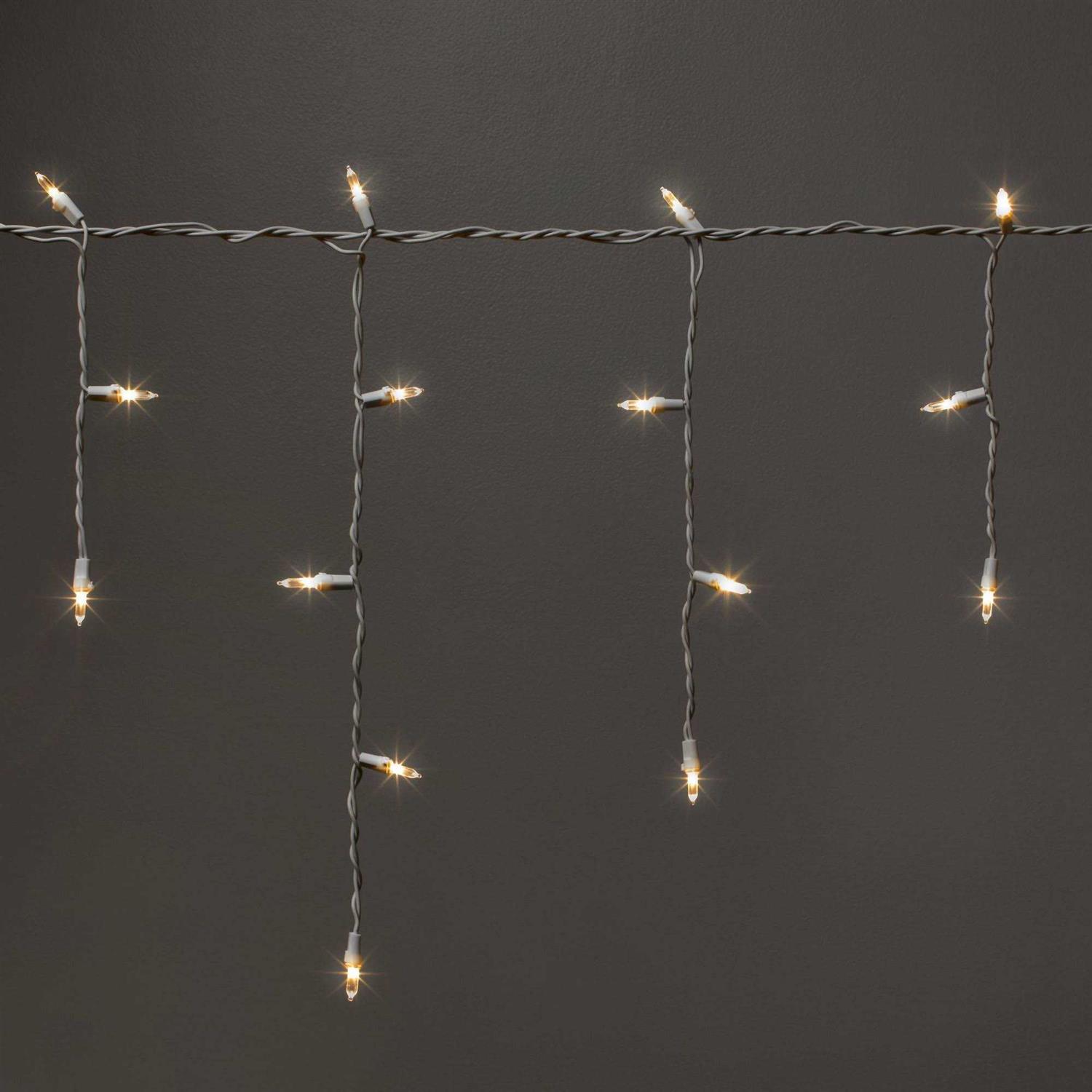 Winter Wondershop 70 Count Warm White LED Mini Icicle Christmas String Lights with White Wire