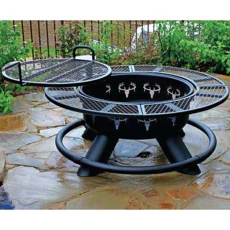 Big Horn 47.24-in W Black Steel Wood-Burning Fire Pit