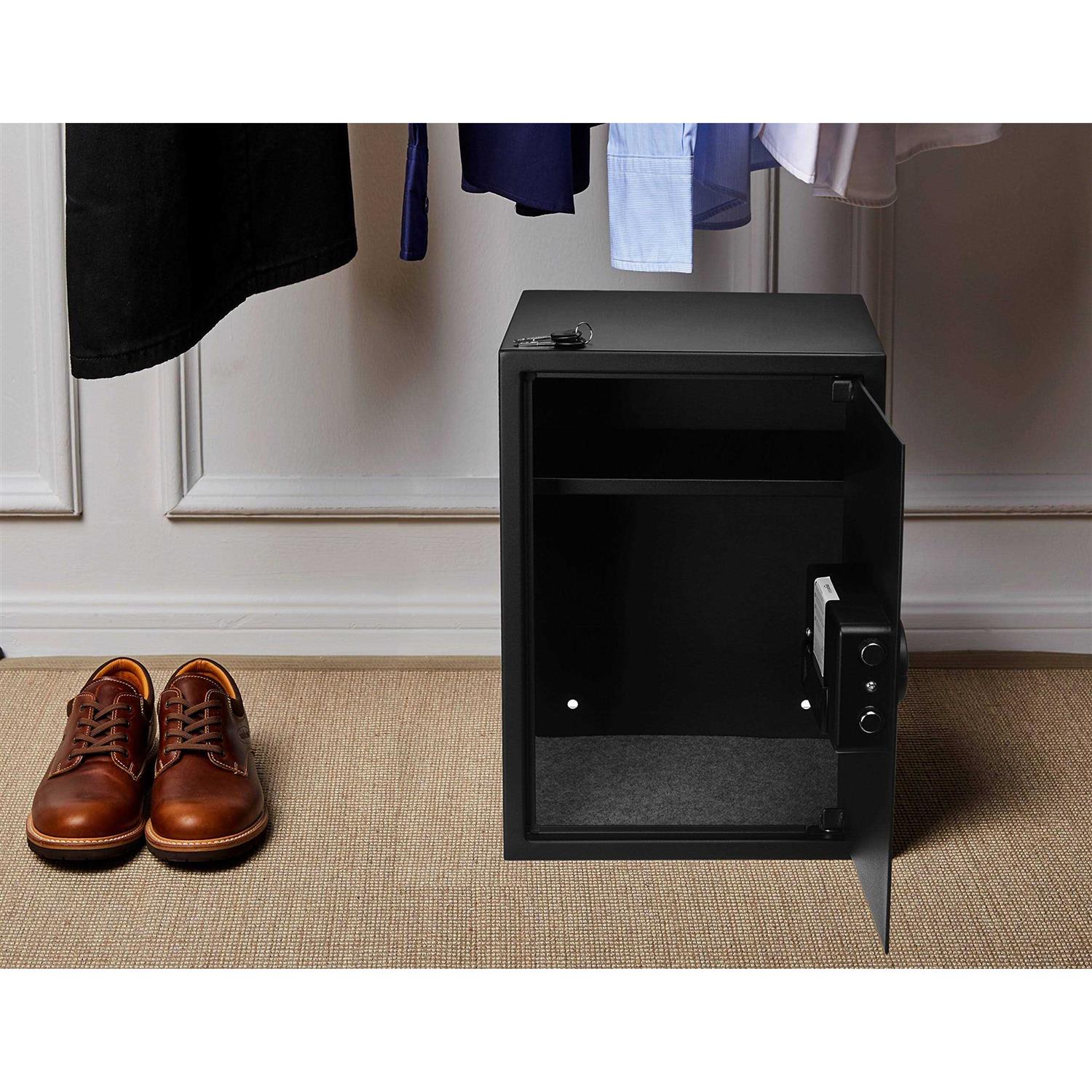 Amazon Basics Steel Home Security Electronic Safe with Programmable Keypad Lock