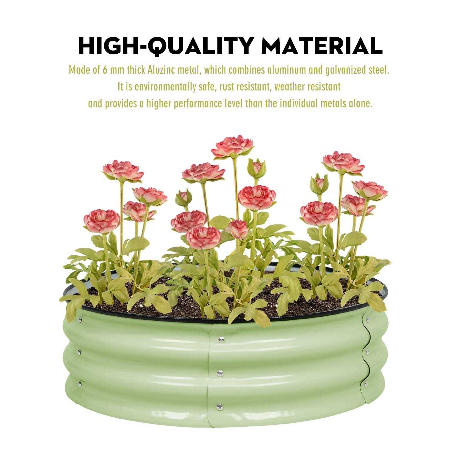 Aoodor 9&” Tall Aluzinc Metal Raised Garden Bed 30&” Round