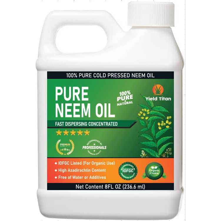 Yield Titan’s 100% Pure Cold Pressed Concentrated Neem Oil for Indoor and Outdoor Plants and Vegetable