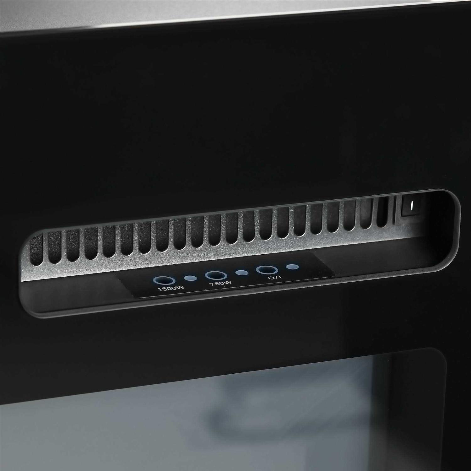 HOMCOM 1500W Recessed and Wall Mounted Electric Fireplace Inserts with Remote, Adjustable Flame Color and Brightness